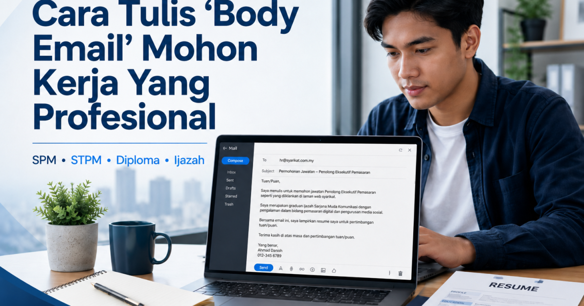 Rupanya Ini Cara Tulis ‘Body Email’ Mohon Kerja Yang Profesional Supaya Resume Anda Dibuka