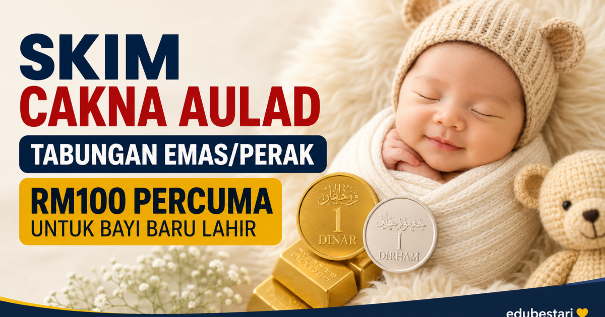Skim Cakna Aulad Kelantan 2026: Tabungan Emas/Perak RM100 Untuk Bayi Baru Lahir