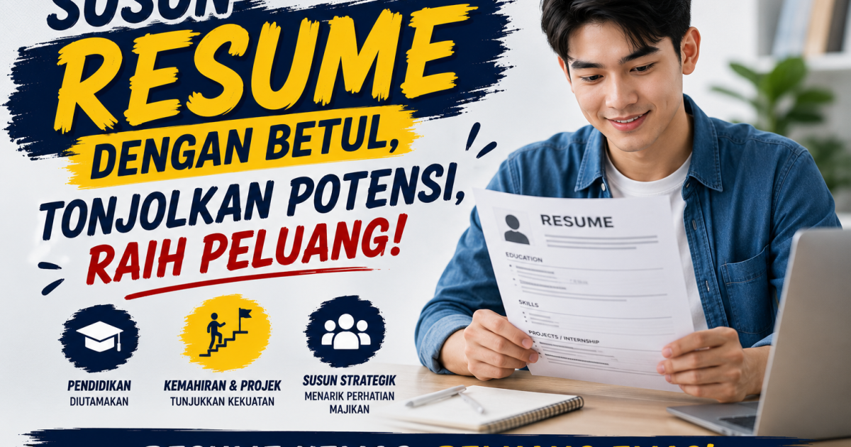 Susunan CV/Resume Yang Betul Untuk Lepasan Sekolah & Universiti