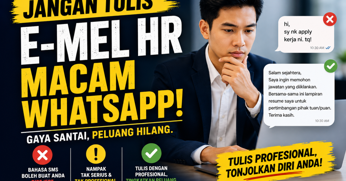 Jangan Guna Bahasa SMS Dalam E-mel HR: Kesilapan Kecil Yang Boleh Buat Permohonan Kerja Ditolak