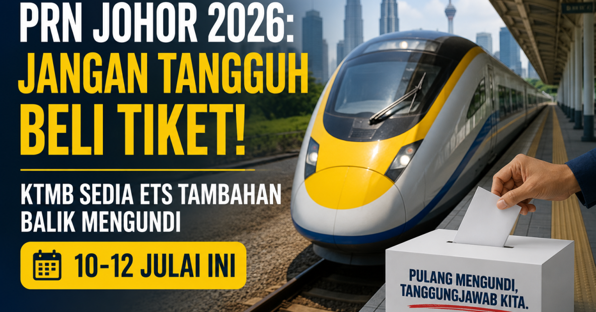 PRN Johor 2026: Jangan Tangguh Beli Tiket! KTMB Sedia ETS Tambahan Balik Mengundi 10-12 Julai Ini