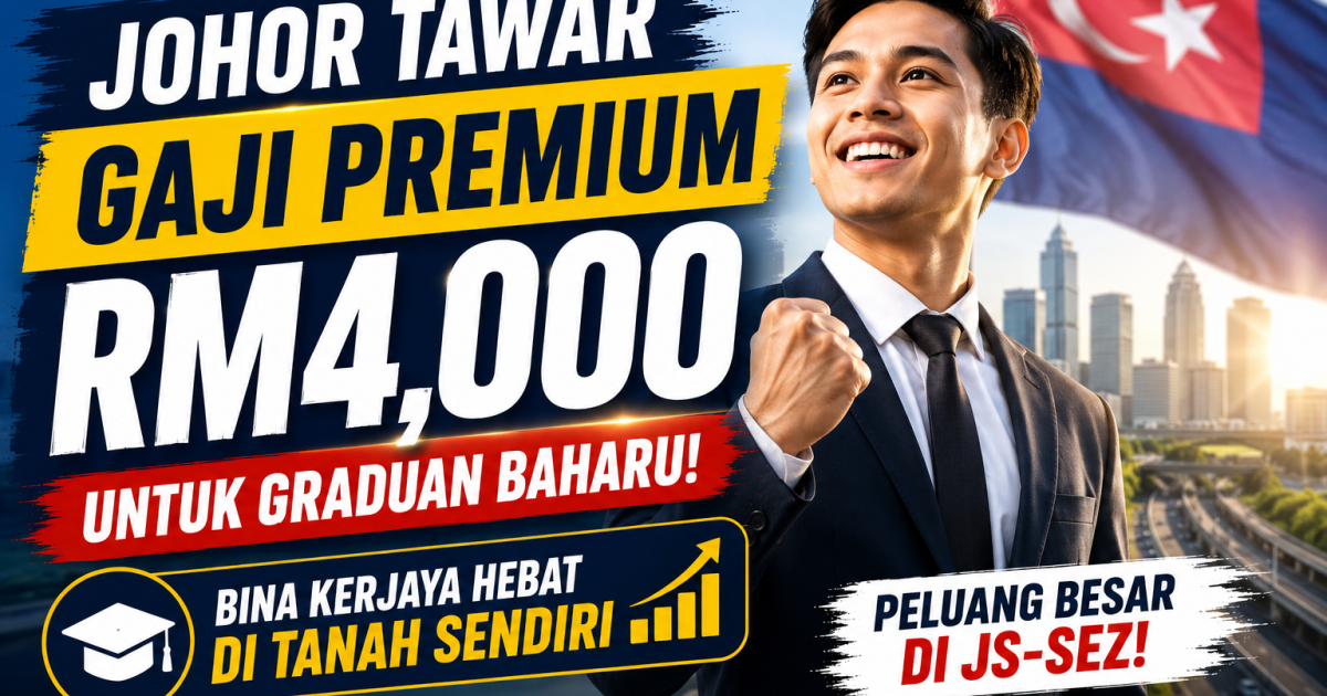 Tak Semestinya Kena Hijrah Ke Singapura: Johor Kini Tawar Gaji Premium RM4,000 Untuk Graduan Baharu
