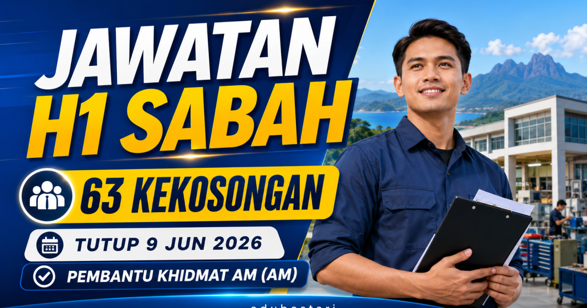 Jangan Tunggu 9 Jun! Ini Syarat & Cara Mohon Jawatan H1 Sabah Sebelum Tarikh Tutup
