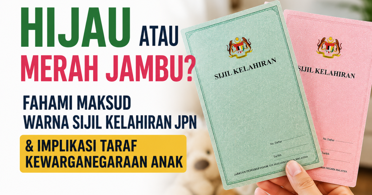 Hijau Atau Merah Jambu? Fahami Maksud Warna Sijil Kelahiran JPN & Implikasi Taraf Kewarganegaraan Anak