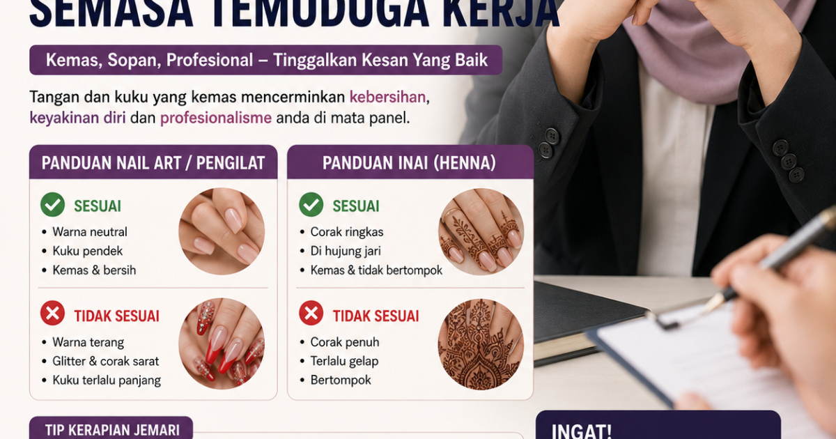 Etika Pemakaian Perhiasan Kuku Dan Inai Semasa Menghadiri Temuduga Kerja