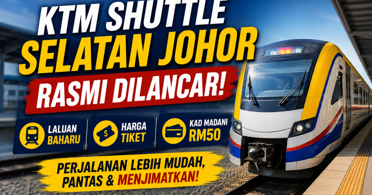 KTM Shuttle Selatan Johor Rasmi Dilancar: Ini Laluan, Harga Tiket & Cara Dapatkan Kad MADANI RM50