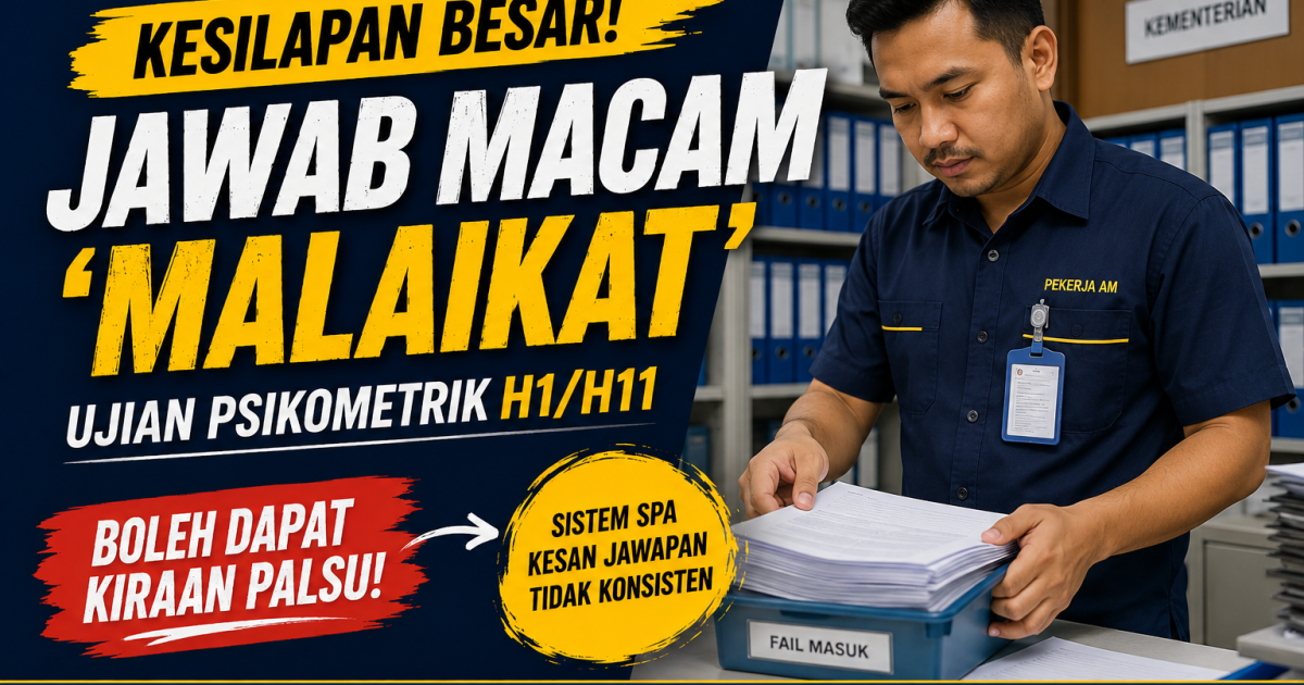 Ujian Psikometrik Pembantu Khidmat Am H1: Ini Sebab Calon Terlalu “Sempurna” Selalu Tersangkut