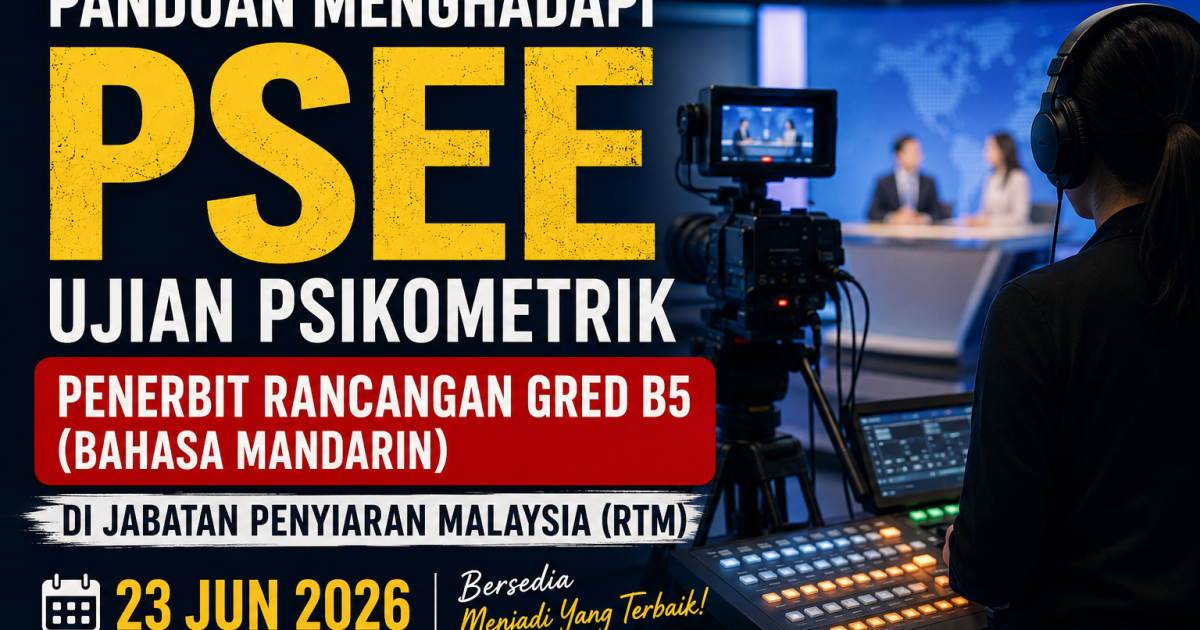 Panduan Menghadapi PSEE – Ujian Psikometrik Penerbit Rancangan Gred B5 (Bahasa Mandarin) di Jabatan Penyiaran Malaysia (RTM) pada 23 Jun 2026