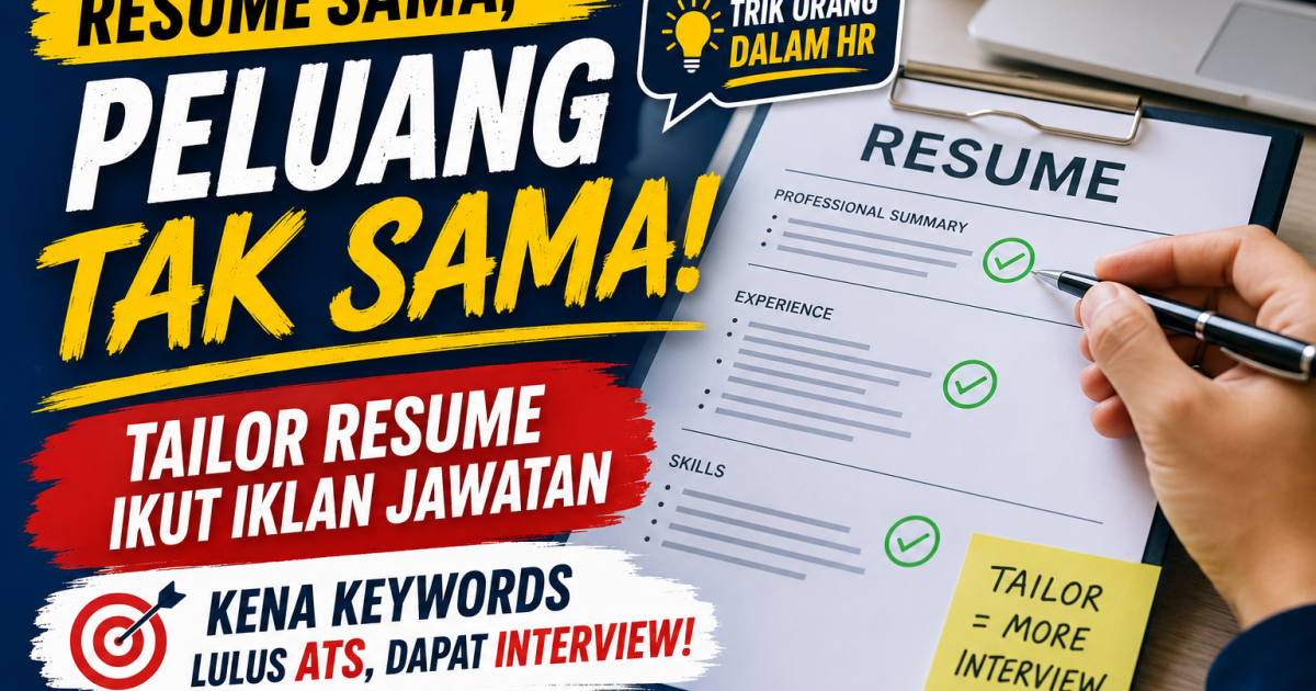 Bukan Setakat Tukar Nama Syarikat: Ini 4 Langkah Demi Langkah Sesuaikan Resume Ikut Job Description
