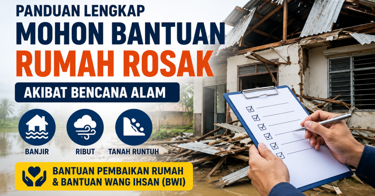 Rumah Rosak Akibat Banjir, Ribut Atau Tanah Runtuh? Ini Panduan Mohon Bantuan Pembaikan & Bantuan Bencana