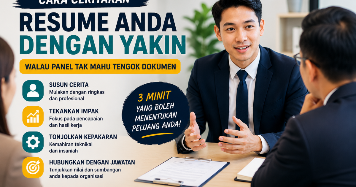 Panel Tak Tengok Resume? Ini Cara Terangkan CV Secara Lisan Dalam 3 Minit Yang Buat Calon Nampak Profesional