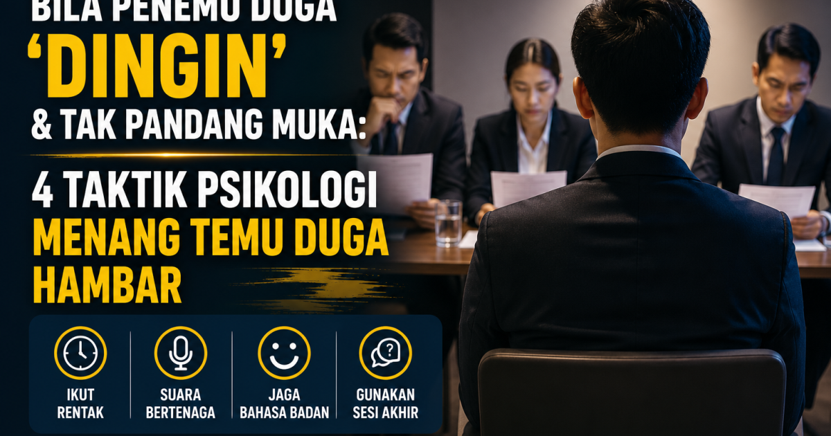 Bila Penemu Duga ‘Dingin’ & Tak Pandang Muka: Ini 4 Taktik Psikologi Menang Sesi Temu Duga Hambar