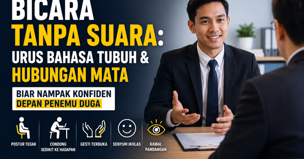 Bicara Tanpa Suara: Cara Urus Bahasa Tubuh & Hubungan Mata Biar Nampak Konfiden Depan Penemu Duga