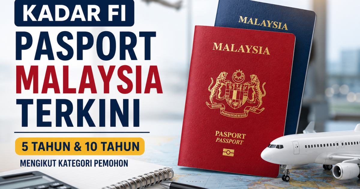 Kadar Fi Pasport Malaysia Terkini Mengikut Kategori Pemohon (5 Tahun & 10 Tahun)