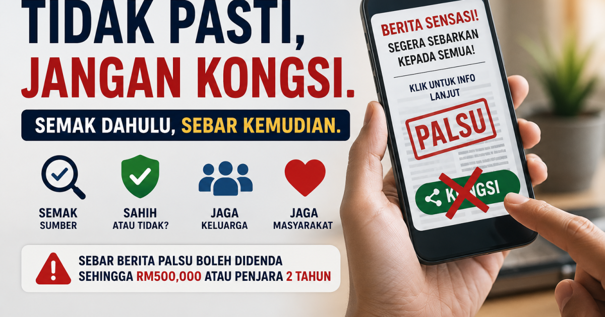 Bukan Lagi RM50,000! Sebar Maklumat Palsu Boleh Didenda Sehingga RM500,000