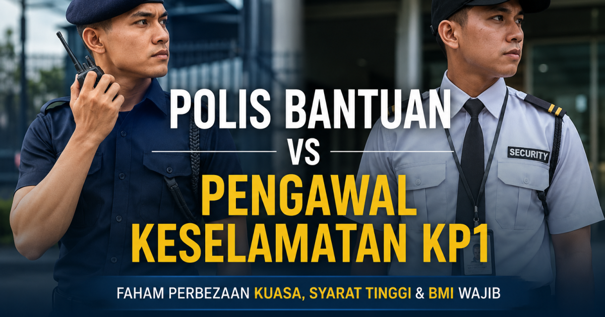 Polis Bantuan vs Pengawal Keselamatan KP1: Ini Perbezaan Kuasa, Tinggi & BMI Yang Calon Wajib Tahu