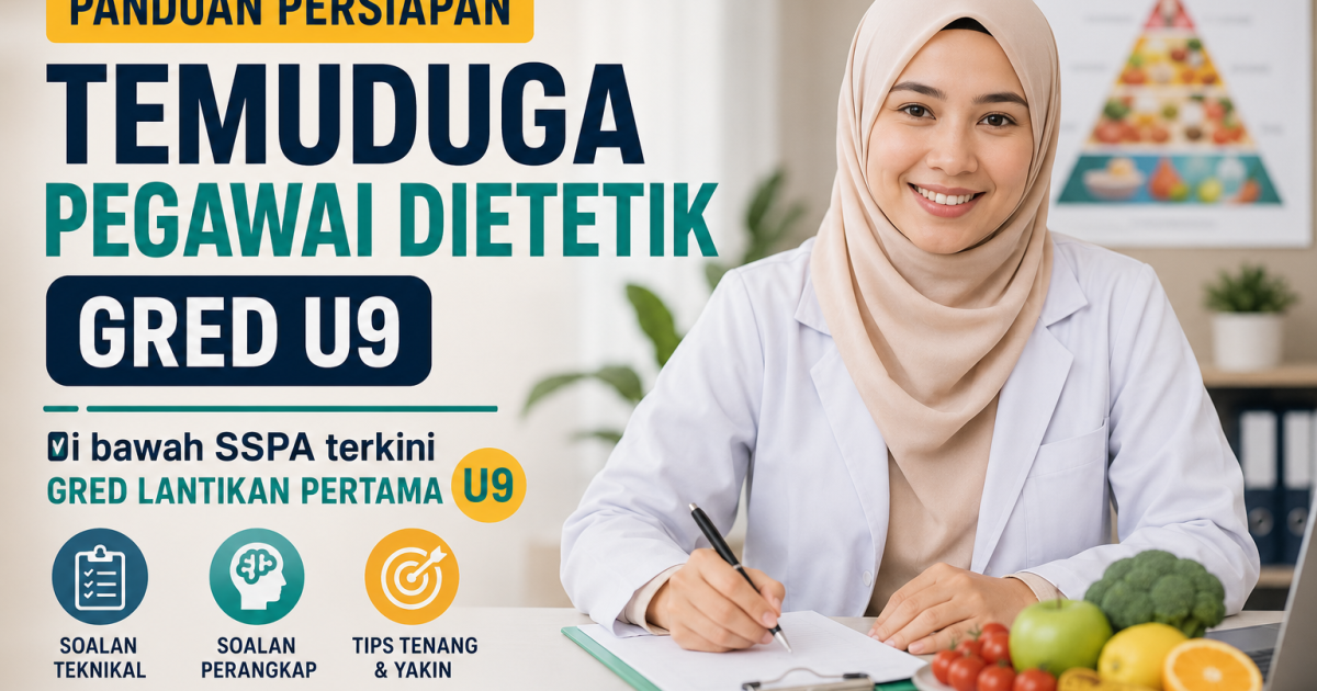 Temuduga Pegawai Dietetik U9: Persediaan Calon KKM Di Bawah SSPA, Soalan Teknikal & Cara Jawab Dengan Tenang