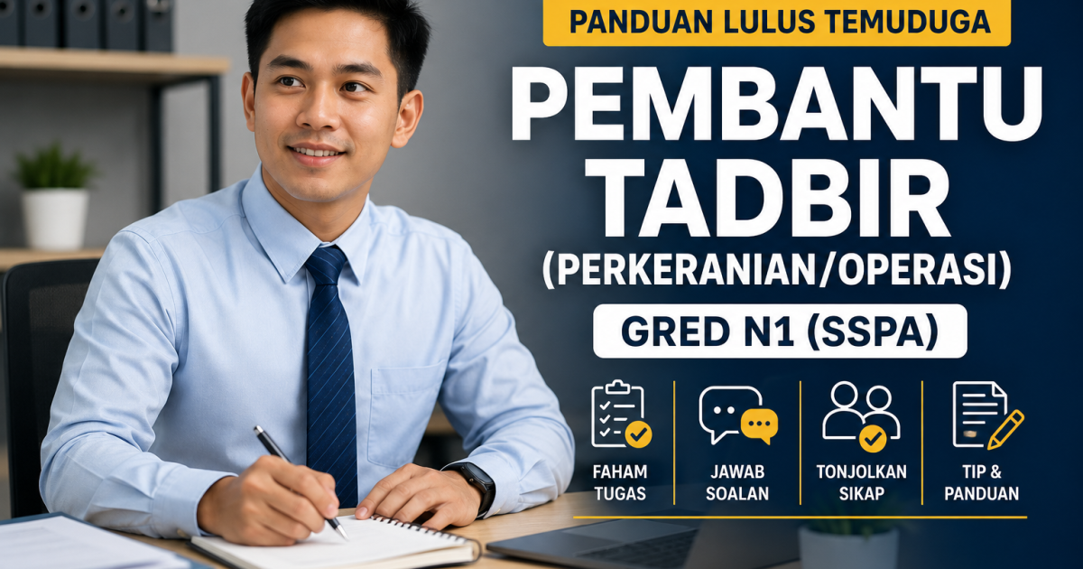 Temuduga Pembantu Tadbir N1: Soalan Real Calon, Cara Jawab & Tip Lulus PTPO SSPA