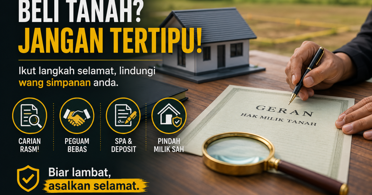 Jangan Hangus Wang Simpanan! Ini Langkah Selamat Jual Beli Tanah Agar Tidak Ditipu