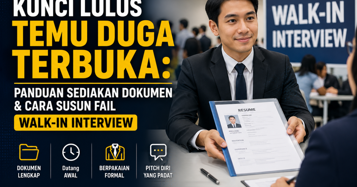 Kunci Lulus Temu Duga Terbuka: Panduan Sediakan Dokumen & Cara Susun Fail ‘Walk-In Interview’
